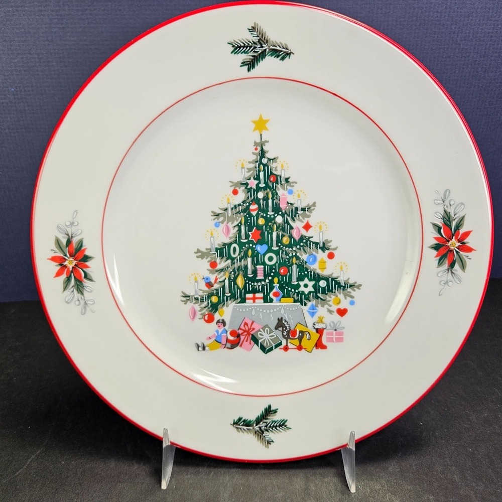 Schumann Arzberg Christmas Tree NOEL Salad Dessert‎ Decorative Plate Germany Vtg